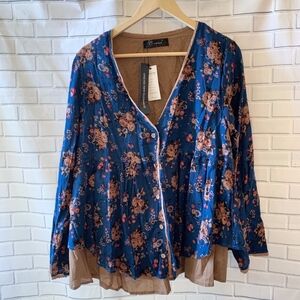 Layered Top L | NWT | Online New Elegance | Boho Top Size L